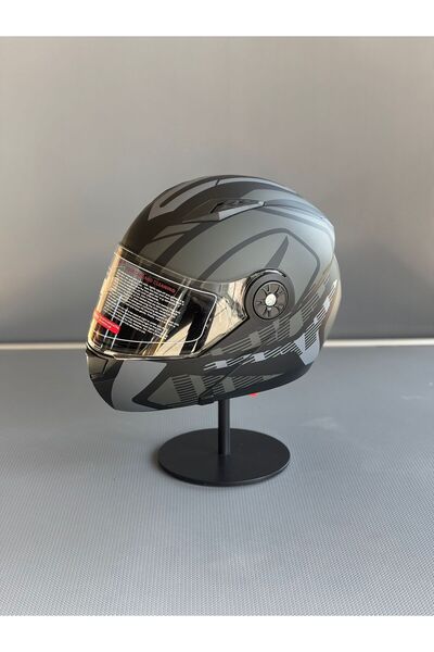 JK20 Jk 115 Güneş Vizörlü Çene Açılır Kask Z1 Grey