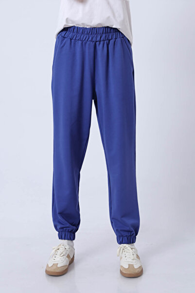 the basics بنطال رياضي قماش قابل للتمدد بأرجل مطاطية