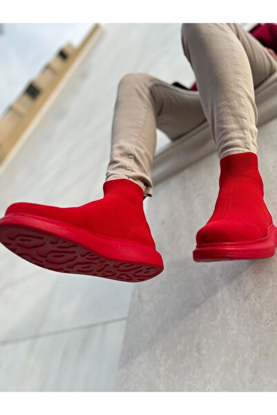 Zerenyus Magosa Knitwear Laceless Men's Sports Boots Red