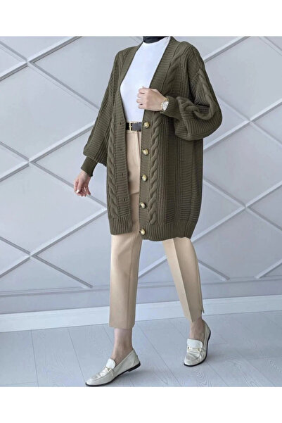 EnModaStyle سترة صوفية محبوكة للشعر الشتوي للسيدات