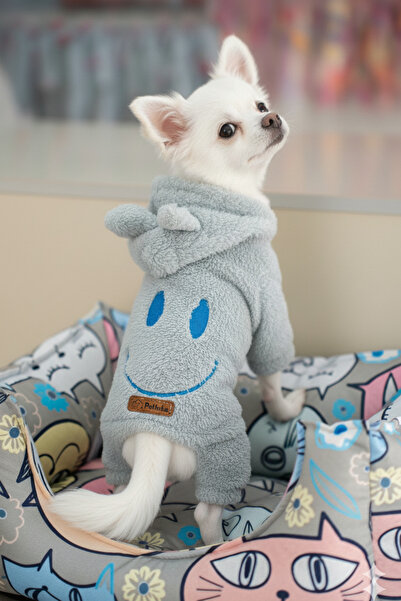 PATİLİNKA Kedi - Köpek Welsoft Peluş Kışlık Bacaklı Sweat - Pijama - Kıyafet