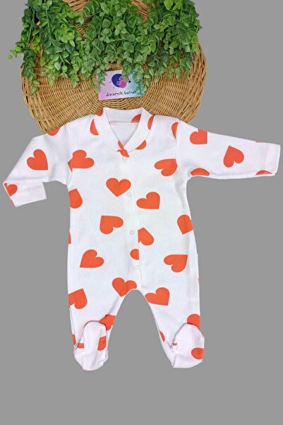 dinamik çocuk YENİDOĞAN KIZ BEBEK TULUM FİTİLLİ KUMAŞ BASKILI PATİKLİ İNCE ME...