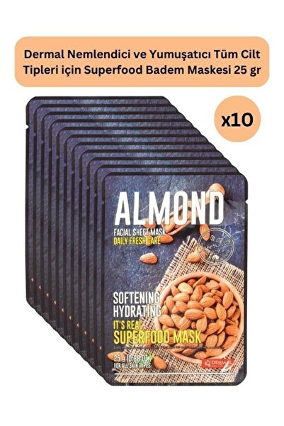 Dermal Nemlendici ve Yumuşatıcı Badem Maskesi 25 gr 10 Adet