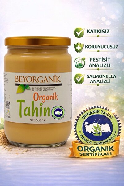 BEYORGANİK ORGANİK Tahin 600gr  (SALMONELLA ve PESTİSİT ANALİZLİ)