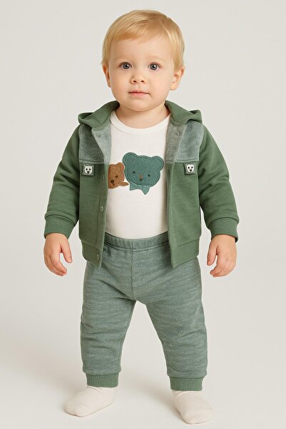 dinamik çocuk طقم مكون من موسمي قطع مع سترة للأطفال الأولاد مطرزة على شكل دمي...