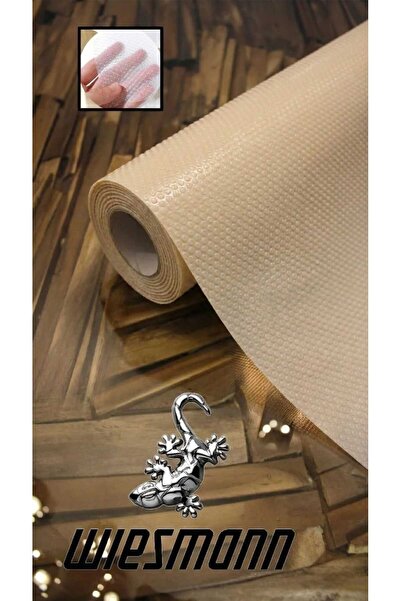 wiesmann 45cm*10mt Açık Kahve Raf Örtüsü Dolap Ve Çekmece Içi Kaymaz Kaydırmaz Yuvarlak Veya Kare Desen Örtü