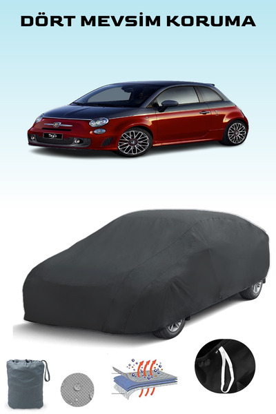 Breen أسود، FIAT 595 ABARTH 2012 - 2015، مشمع السيارة، غطاء السيارة، خيمة السيارة