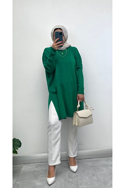 NİSUM MODA تونيك تريكو بفتحة جانبية