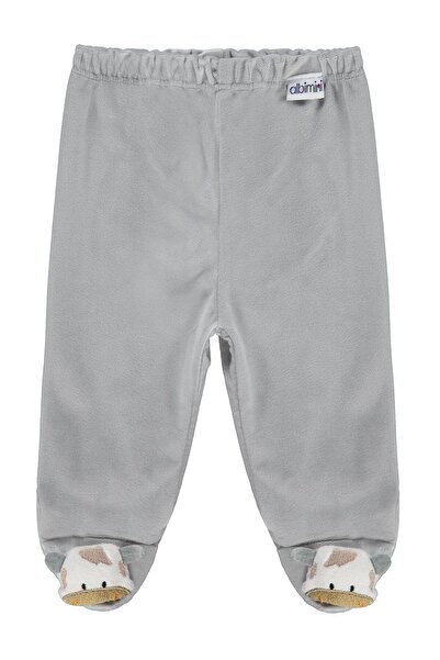 Minidamla Civil baby plain velboa booties 1-6 months single bottom baby - gra...