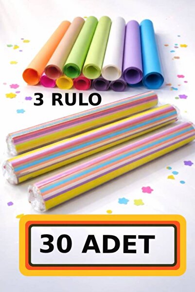 nistabolje 30 Adet 50x70 Cm Fon Kartonu 10 Renk (3 RULO) Ekonomik
