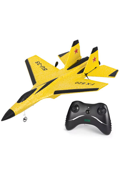 iUni Avion de vânătoare cu telecomandă FX820, SU-35, cu giroscop, rezistent l...