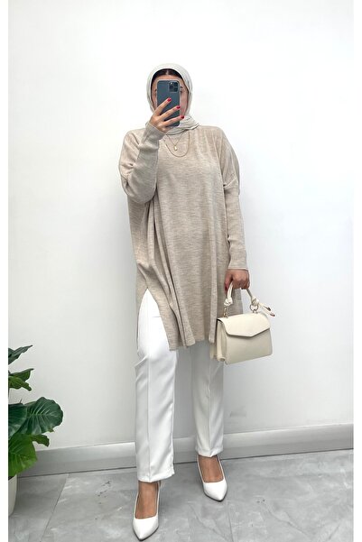 NİSUM MODA تونيك تريكو بفتحة جانبية