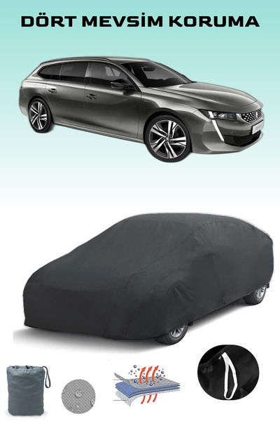 Breen أسود، بيجو 508 SW 2018 - 2021، مشمع السيارة، غطاء السيارة، خيمة السيارة