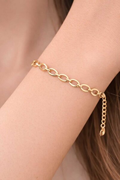 MAKSESUAR Women's Gold Color Round Patterned Bracelet