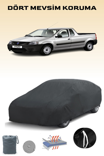 Breen Black, Dacia Pick-Up 2007 - 2012, Car Tarpaulin, Auto Cover, Car Tent