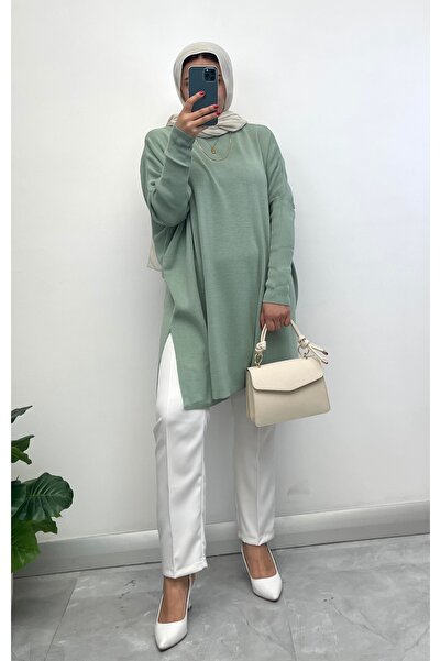 NİSUM MODA تونيك تريكو بفتحة جانبية