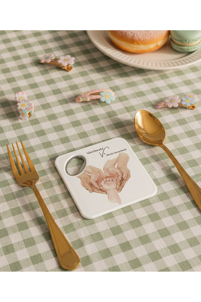 arslart Aile temali kisiye ozel magnet acacak & bardak altligi, bebek dogum h...