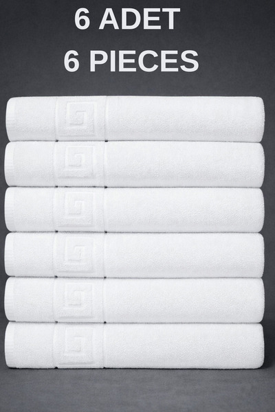 S&R 6 штук рушників для ванної кімнати з грецьким візерунком, 70x140 см, білі...