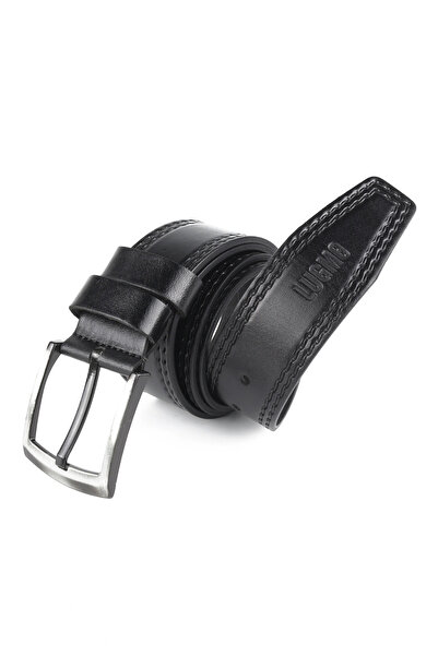 LUGMO Чоловічий ремінь із натуральної шкіри, 4,5 см, з вишитим візерунком, чо...