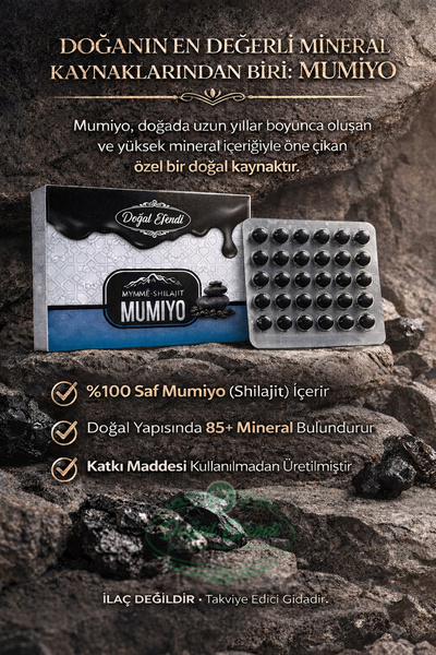 Doğal Efendi Mumiyo Shılajıt %100 Saf Mumiyo 30'lu Tablet (Kırgızistan'dan İthal Shilajit)