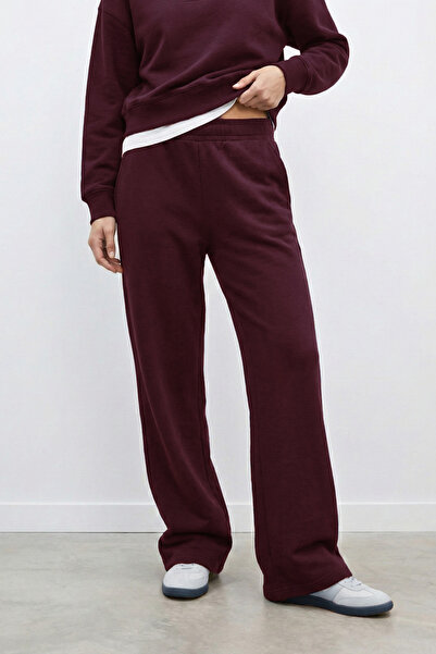 VODENS Burgundy Wide Leg Jogger Pants