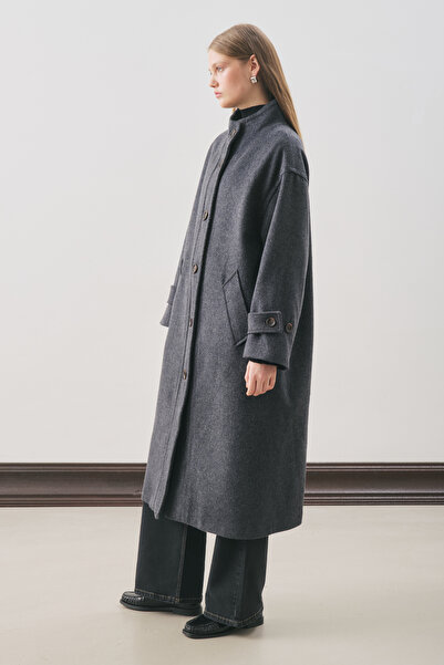 Manuka Rai Oversized Coat Dark Blue