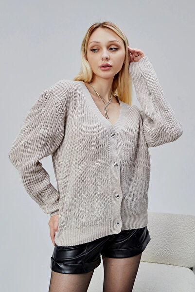 LUGMO Women's Knitwear Cardigan Stone Standard Size Stone