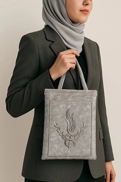 LUGMO Çeyizlik Kuran Çantası, Terlik Çantası Gri