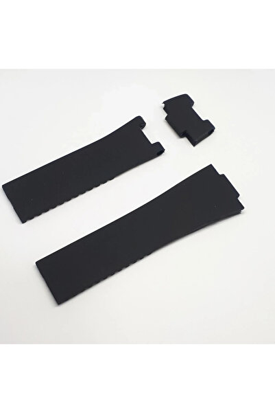 atasaat Ulysse Nardin Uyumlu Saat Kordonu Kayışı 3 Parça - Siyah