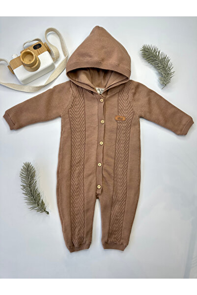 NİNOS ALEGRES KIZ - ERKEK %100 PAMUK KILÇIK DESEN KAPŞONLU TULUM COCONUT