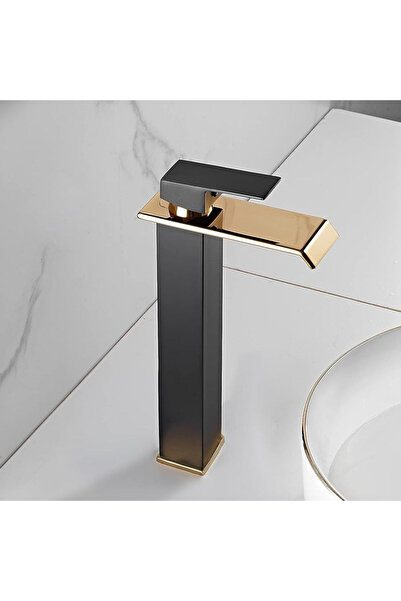 OEM Baterie chiuveta baie MZ-6007, Cascada, Negru/Auriu, Alama, 35mm