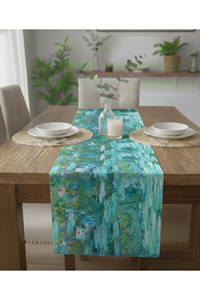 Markaev مفرش طاولة قطني من نيلوفر بارك 0043 – 50x150 سم