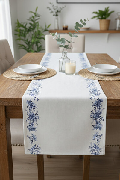 Markaev مفرش طاولة قطني من بلو دريمز 0048– 50x150 سم