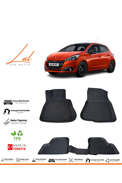 Lal Peugeot 208 3D Havuzlu Paspas (2013-2019 Uyumlu)