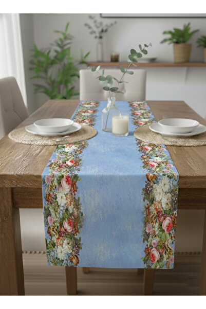 Markaev مفرش طاولة من القطن على شكل زهور عصر النهضة 0087– 50x150 سم