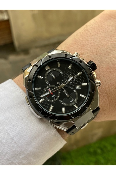 Reward siyah renk su geçirmez spor model Takvimli Erkek kol saati