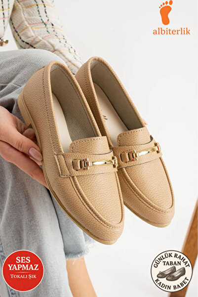 AlbiShoes حذاء باليرينا نسائي بإبزيم مفصل، حذاء باليرينا تشريحي أنيق، نعل مري...