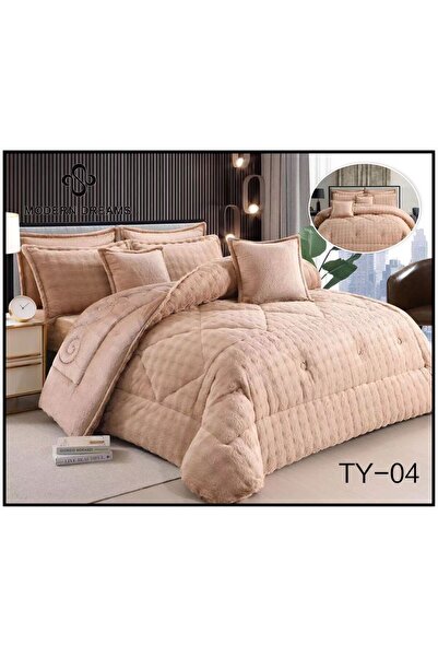 Moon Dream 8-piece winter bedspread, double-sided faux fur with velvet lining