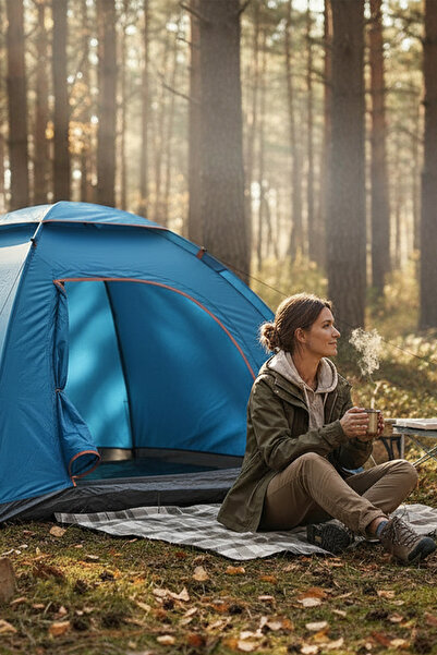 EFSANE KAMP - Otomatik Kamp Çadırı 4/6 Kişilik - Mavi