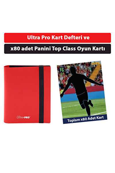 Panini x80 adet Top Class Oyun Kartı + Ultra Pro Kartlık (Kırmızı)
