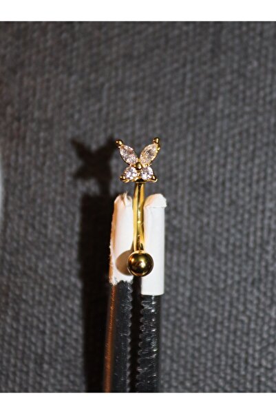 AGB Zirkon Taşlı "eyebrow, Rook" Kavisli KELEBEK Figürlü Kaş Piercing (CERRAH...