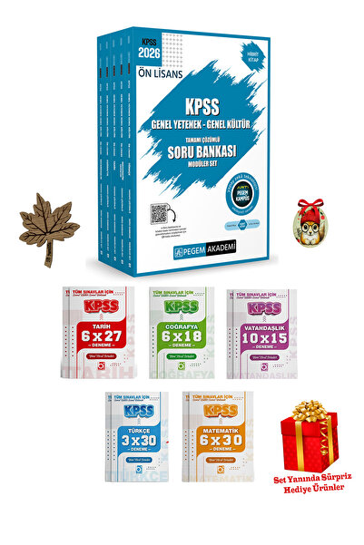 Pegem Akademi Yayıncılık 2026 Kpss Önlisans Tüm Dersler Soru Bankası ve Denem...