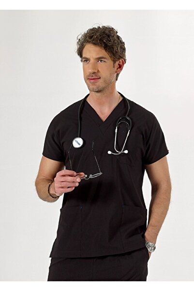 Uçak Medikal Black U-flex Lycra Yarasakol Single Top