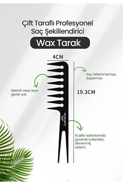 Lotravia Çift Taraflı Profesyonel Saç Şekillendirici Wax Tarak