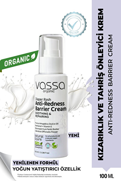 Vassa Bebek Pişik Önleyici Krem, Pişik Oluşumunu Önler, Kızarıklıkları Azaltı...