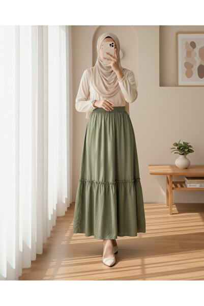 HİJABAYA Elastic Waist Parachute Skirt
