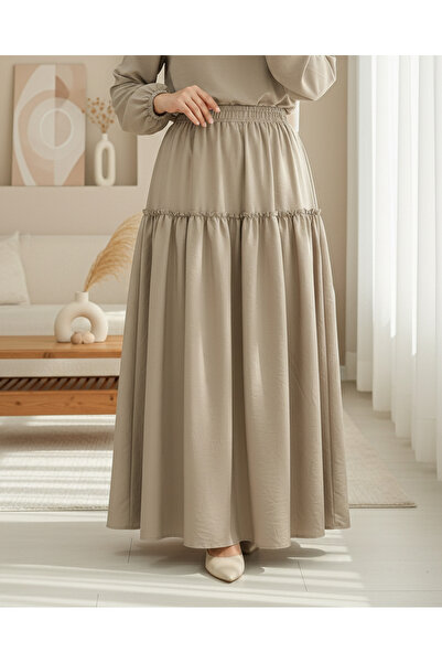 HİJABAYA Fusta parașută cu model Kraş cu talie elastică
