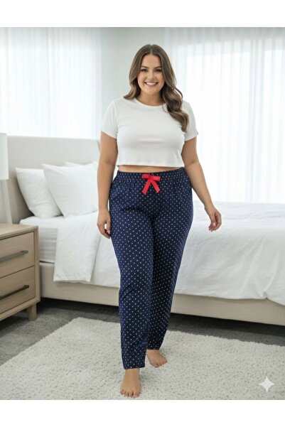 Lady Queen بنطلون بيجامة من الليكرا والفسكوز مقاس كبير 6020