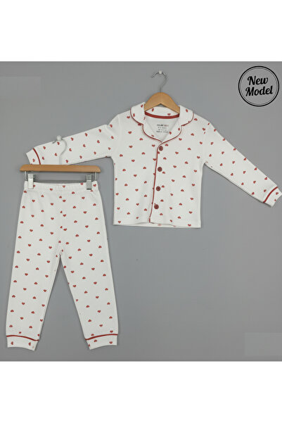 GİRL EMELY SET DE PIJAMĂ TENDINȚĂ PENTRU FETE CU BUTONI LA TĂRĂȘI, CU MODEL D...