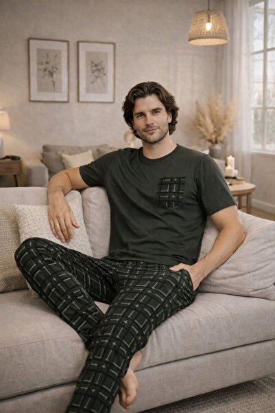 nisaNCa Summer Short Sleeve 100% Cotton Men's Pajama Set - Father's Day Speci...